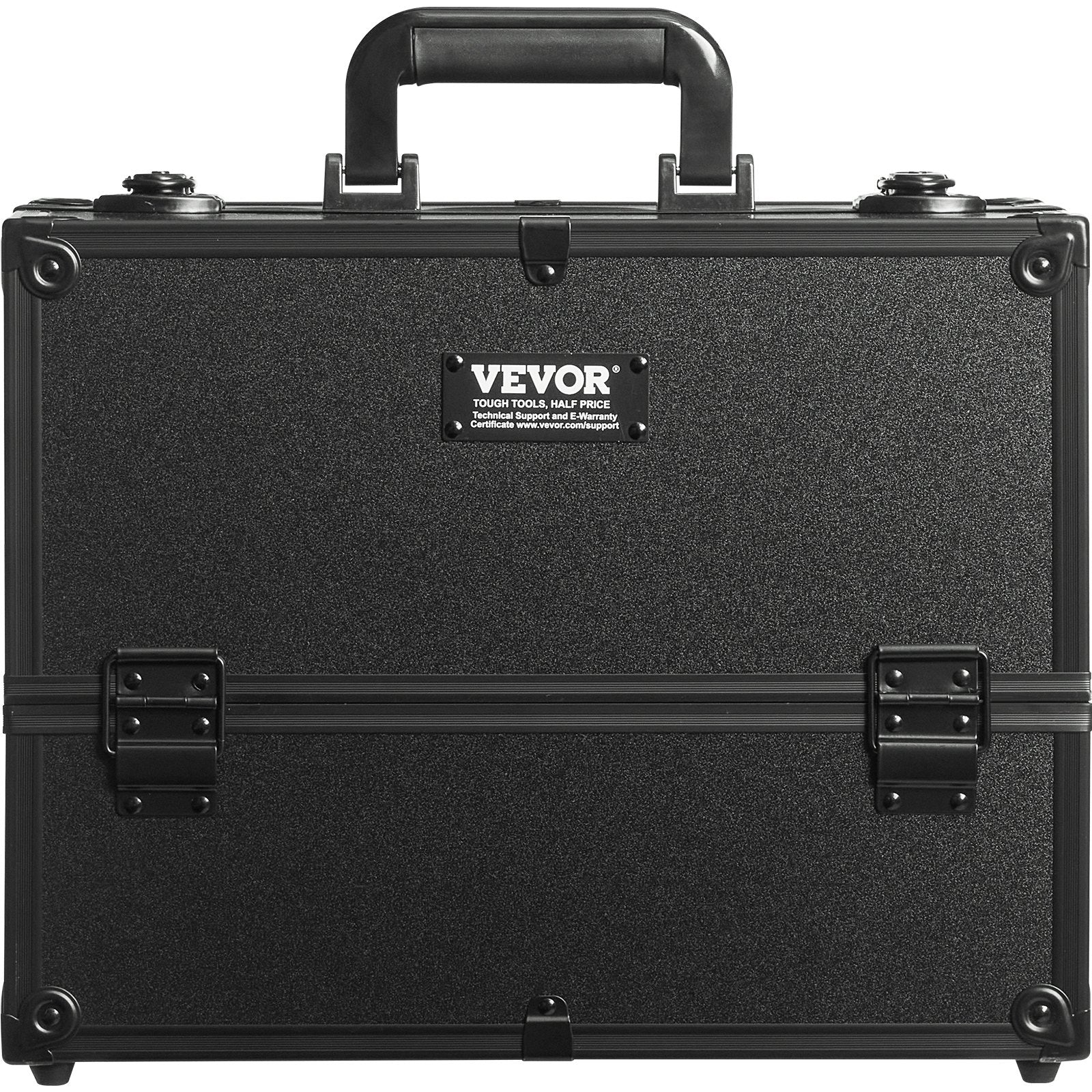 Makeup Organisation & Storage: VEVOR Makeup Train Case 370MM Large Portable Cosmetic Case, 6 Tier Trays Professional Makeup Storage Organizer Box Make Up Carrier with Handle And Strap Travel Case for Women and Girls - Black