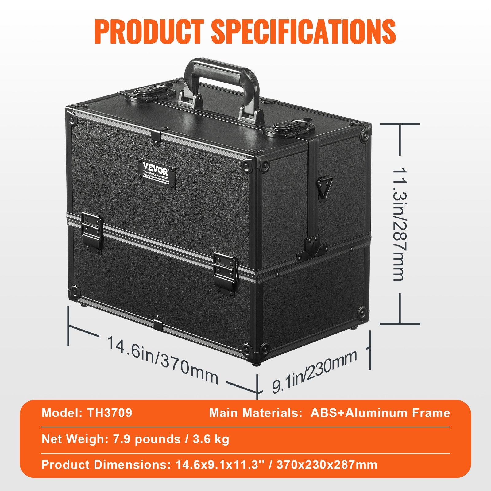 Makeup Organisation & Storage: VEVOR Makeup Train Case 370MM Large Portable Cosmetic Case, 6 Tier Trays Professional Makeup Storage Organizer Box Make Up Carrier with Handle And Strap Travel Case for Women and Girls - Black