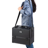 Makeup Organisation & Storage: VEVOR Makeup Train Case 370MM Large Portable Cosmetic Case, 6 Tier Trays Professional Makeup Storage Organizer Box Make Up Carrier with Handle And Strap Travel Case for Women and Girls - Black