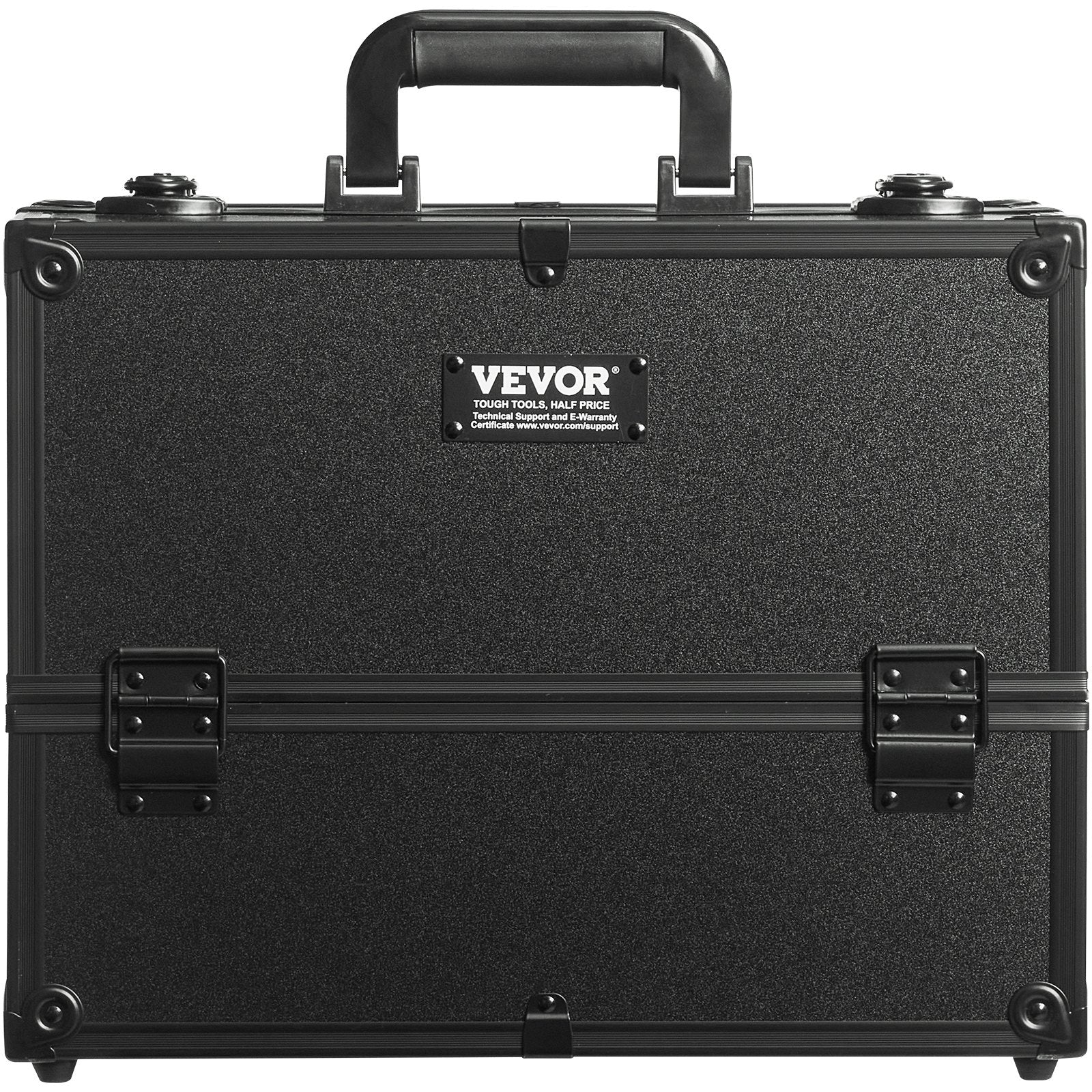 Makeup Organisation & Storage: VEVOR Makeup Train Case 370MM Large Portable Cosmetic Case, 6 Tier Trays Professional Makeup Storage Organizer Box Make Up Carrier with Handle And Strap Travel Case for Women and Girls - Black