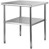 Food Warmers & Chafing Dishes: VEVOR Stainless Steel Work Prep Table Commercial Food Prep Table 30x30x36in