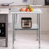 Food Warmers & Chafing Dishes: VEVOR Stainless Steel Work Prep Table Commercial Food Prep Table 30x30x36in