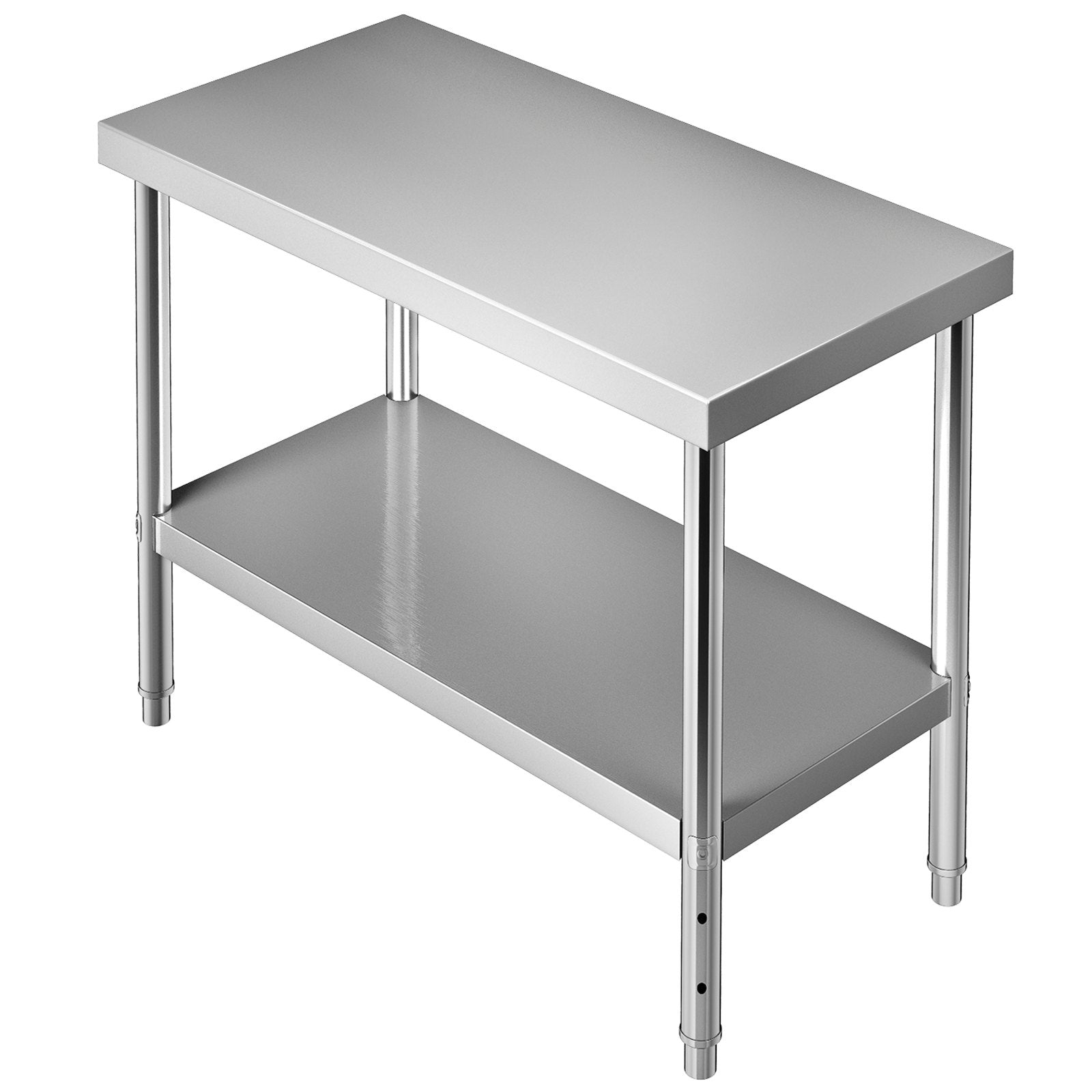 Audio Accessories: VEVOR Stainless Steel Prep Table, 122 x 46 x 86 cm, 250kg Load Capacity Heavy Duty Metal Worktable with Adjustable Undershelf, Commercial Workstation for Kitchen Restaurant Garage Backyard