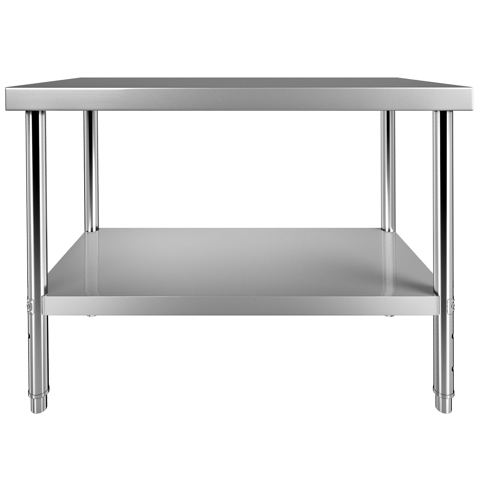 Audio Accessories: VEVOR Stainless Steel Prep Table, 122 x 46 x 86 cm, 250kg Load Capacity Heavy Duty Metal Worktable with Adjustable Undershelf, Commercial Workstation for Kitchen Restaurant Garage Backyard