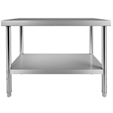 Audio Accessories: VEVOR Stainless Steel Prep Table, 122 x 46 x 86 cm, 250kg Load Capacity Heavy Duty Metal Worktable with Adjustable Undershelf, Commercial Workstation for Kitchen Restaurant Garage Backyard