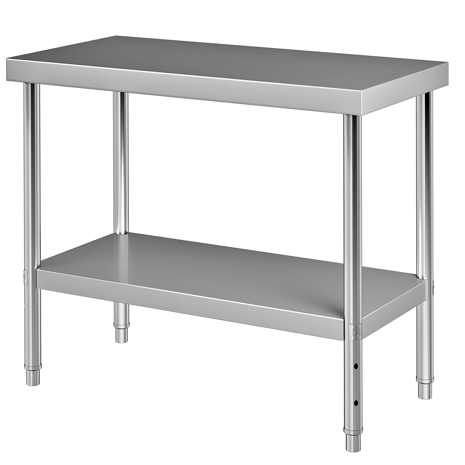 Audio Accessories: VEVOR Stainless Steel Prep Table, 122 x 46 x 86 cm, 250kg Load Capacity Heavy Duty Metal Worktable with Adjustable Undershelf, Commercial Workstation for Kitchen Restaurant Garage Backyard