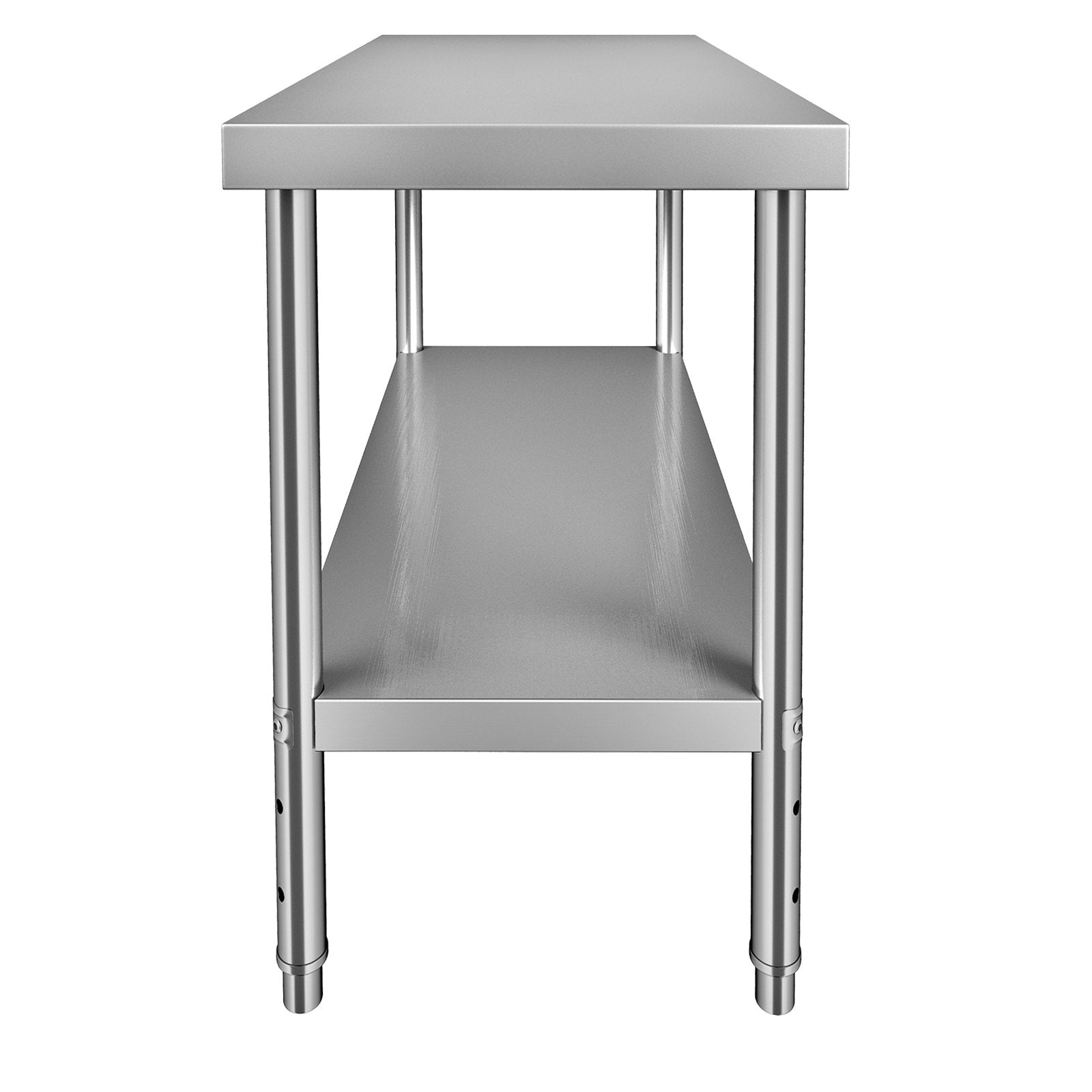 Audio Accessories: VEVOR Stainless Steel Prep Table, 122 x 46 x 86 cm, 250kg Load Capacity Heavy Duty Metal Worktable with Adjustable Undershelf, Commercial Workstation for Kitchen Restaurant Garage Backyard