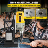 Traffic Control & Parking Tools: VEVOR Magnetic Drill, 1100W 1.57" Boring Diameter, 2697lbf/12000N Portable Electric Mag Drill Press with 7 Bits, 580 RPM Max Speed Drilling Machine for any Surface and Home Improvement