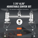 Audio Players & Recorders: VEVOR Commercial Faucet with Pre-Rinse Sprayer, 44" Height, 8" Center, 12" Swing Spout, Deck Mount Kitchen Sink Faucet, Brass Constructed Device with Pull Down Spray, for 1/2/3 Compartment Sink