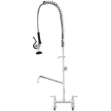 Audio Players & Recorders: VEVOR Commercial Faucet with Pre-Rinse Sprayer, 44" Height, 8" Center, 12" Swing Spout, Deck Mount Kitchen Sink Faucet, Brass Constructed Device with Pull Down Spray, for 1/2/3 Compartment Sink