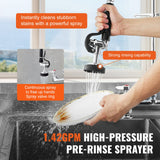 Kitchen & Bathroom DIY: VEVOR Commercial Faucet with Pre-Rinse Sprayer, 26" Height, 8" Center, 12" Swing Spout, Deck Mount Kitchen Sink Faucet, Brass Constructed Device with Pull Down Spray, for 1/2/3 Compartment Sink