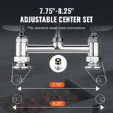 Kitchen & Bathroom DIY: VEVOR Commercial Faucet with Pre-Rinse Sprayer, 26" Height, 8" Center, 12" Swing Spout, Deck Mount Kitchen Sink Faucet, Brass Constructed Device with Pull Down Spray, for 1/2/3 Compartment Sink