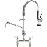 Kitchen & Bathroom DIY: VEVOR Commercial Faucet with Pre-Rinse Sprayer, 26" Height, 8" Center, 12" Swing Spout, Deck Mount Kitchen Sink Faucet, Brass Constructed Device with Pull Down Spray, for 1/2/3 Compartment Sink