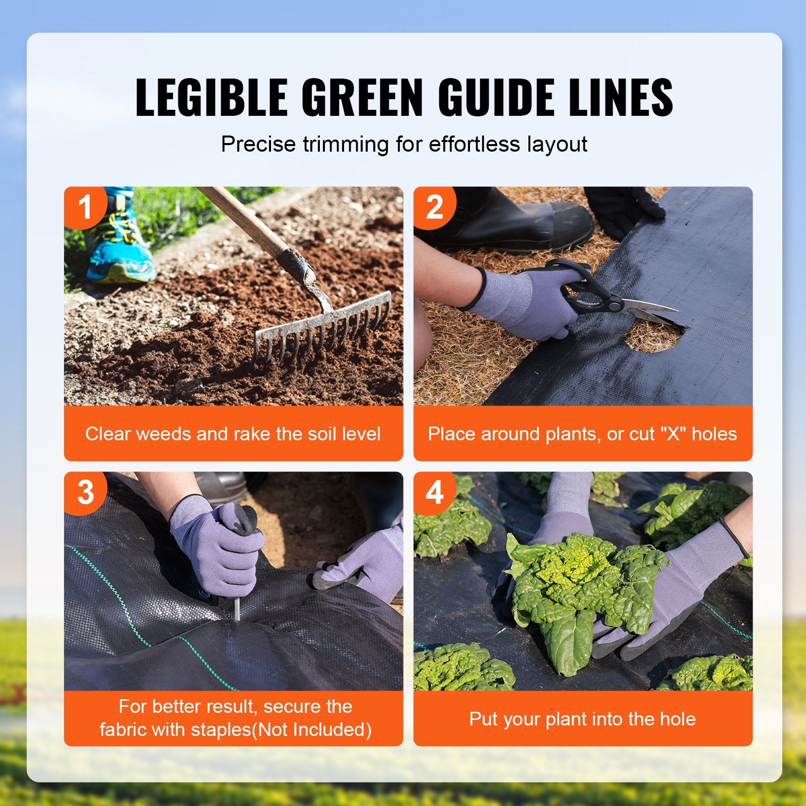 Herbicides: VEVOR 3FTx250FT Premium Heavy Duty Weed Barrier Landscape Fabric, 5OZ Woven Geotextile Fabric Under Gravel, High Permeability for Weed Blocker Weed Mat, Driveway Fabric, Weed Control Garden Cloth