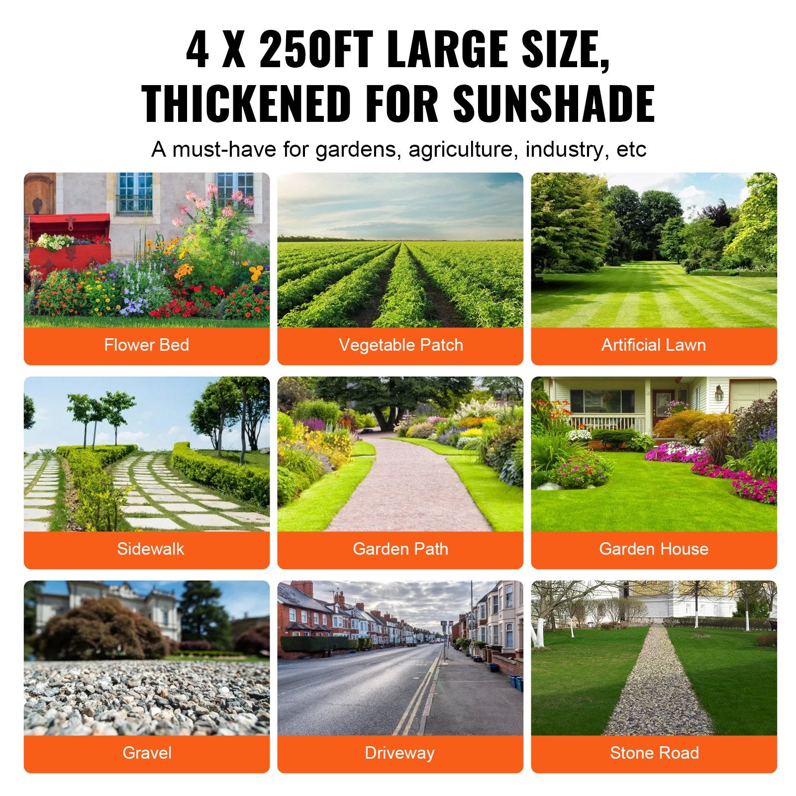 Herbicides: VEVOR Weed Barrier Landscape Fabric 4*250FT Heavy Duty Woven PP Weed Control Mat