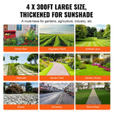 Herbicides: VEVOR 4FTx300FT Premium Heavy Duty Weed Barrier Landscape Fabric, 3.2OZ Woven Geotextile Fabric Under Gravel, High Permeability for Weed Blocker Weed Mat, Driveway Fabric, Weed Control Garden Cloth