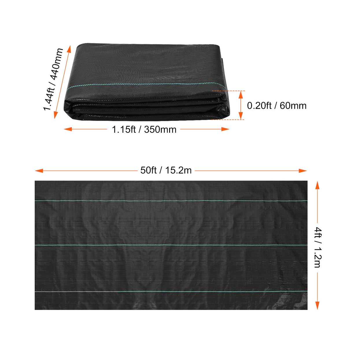 Weed Barrier Landscape Fabric, Black