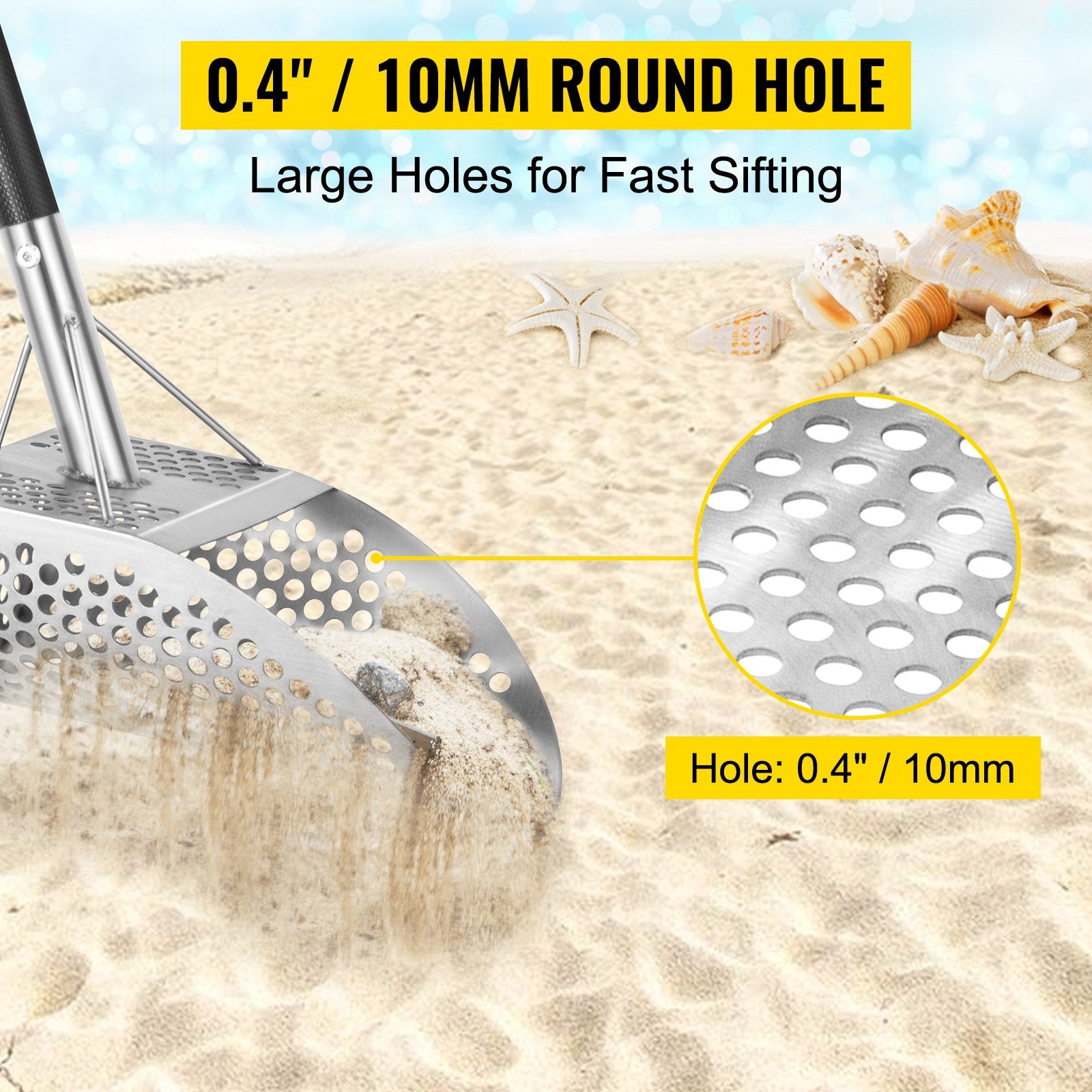Outdoor Play Equipment: VEVOR Metal Detector Sand Scoop Detecting Hunting Scoop w/ Carbon Fiber Handle