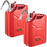 Fuel & Exhaust: VEVOR Jerry Fuel Can, 20 L Portable Jerry Gas Can with Flexible Spout System, Rustproof ＆ Heat-resistant Steel Fuel Tank for Cars Trucks Equipment, 2PCS Red