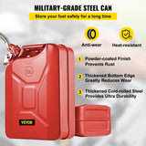 Fuel & Exhaust: VEVOR Jerry Fuel Can, 20 L Portable Jerry Gas Can with Flexible Spout System, Rustproof ＆ Heat-resistant Steel Fuel Tank for Cars Trucks Equipment, 2PCS Red