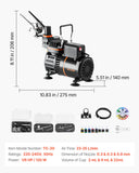 Massage Chairs: VEVOR Airbrush Kit, 1/6 HP, Air Brush Kit with Air Compressor, 3 Dual-Action Professional Airbrushes with 3 Tips, Hose, Acrylic Paint, 2 Fans, Low Noise, for Cake Decorating, Model Painting, Nail Art