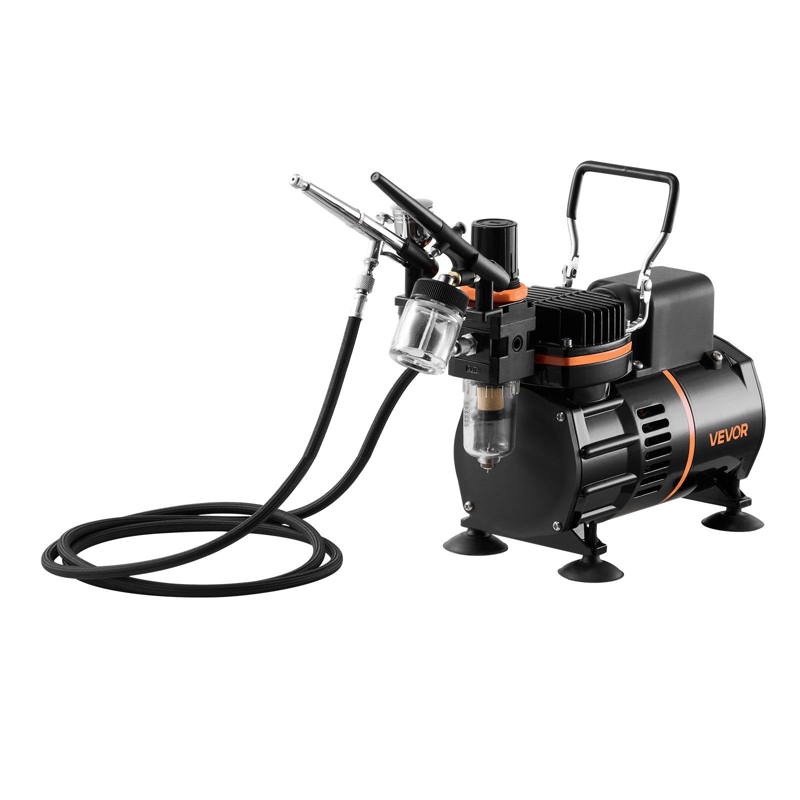 Massage Chairs: VEVOR Airbrush Kit, 1/6 HP, Air Brush Kit with Air Compressor, 3 Dual-Action Professional Airbrushes with 3 Tips, Hose, Acrylic Paint, 2 Fans, Low Noise, for Cake Decorating, Model Painting, Nail Art