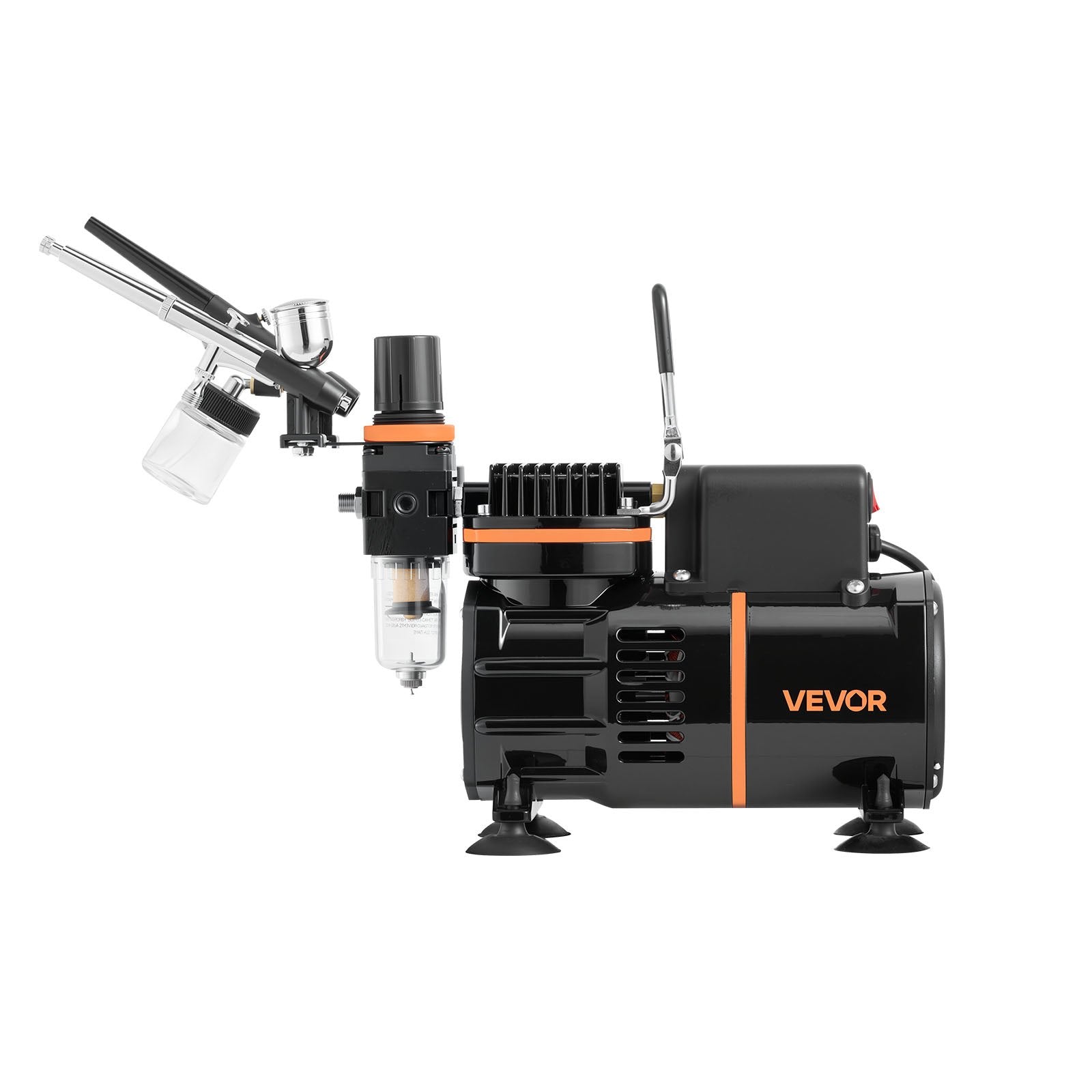Massage Chairs: VEVOR Airbrush Kit, 1/6 HP, Air Brush Kit with Air Compressor, 3 Dual-Action Professional Airbrushes with 3 Tips, Hose, Acrylic Paint, 2 Fans, Low Noise, for Cake Decorating, Model Painting, Nail Art