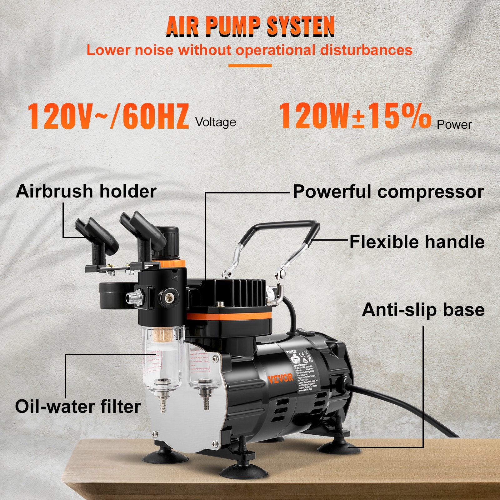 Costumes & Accessories: VEVOR Airbrush Kit Dual-action Airbrush Compressor Art Nail Tattoo Makeup Model