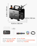 Automotive Cleaning: VEVOR Airbrush Kit Air Brush Kit 1/6 HP Air Compressor 1 Airbrush 3 Tips Paint