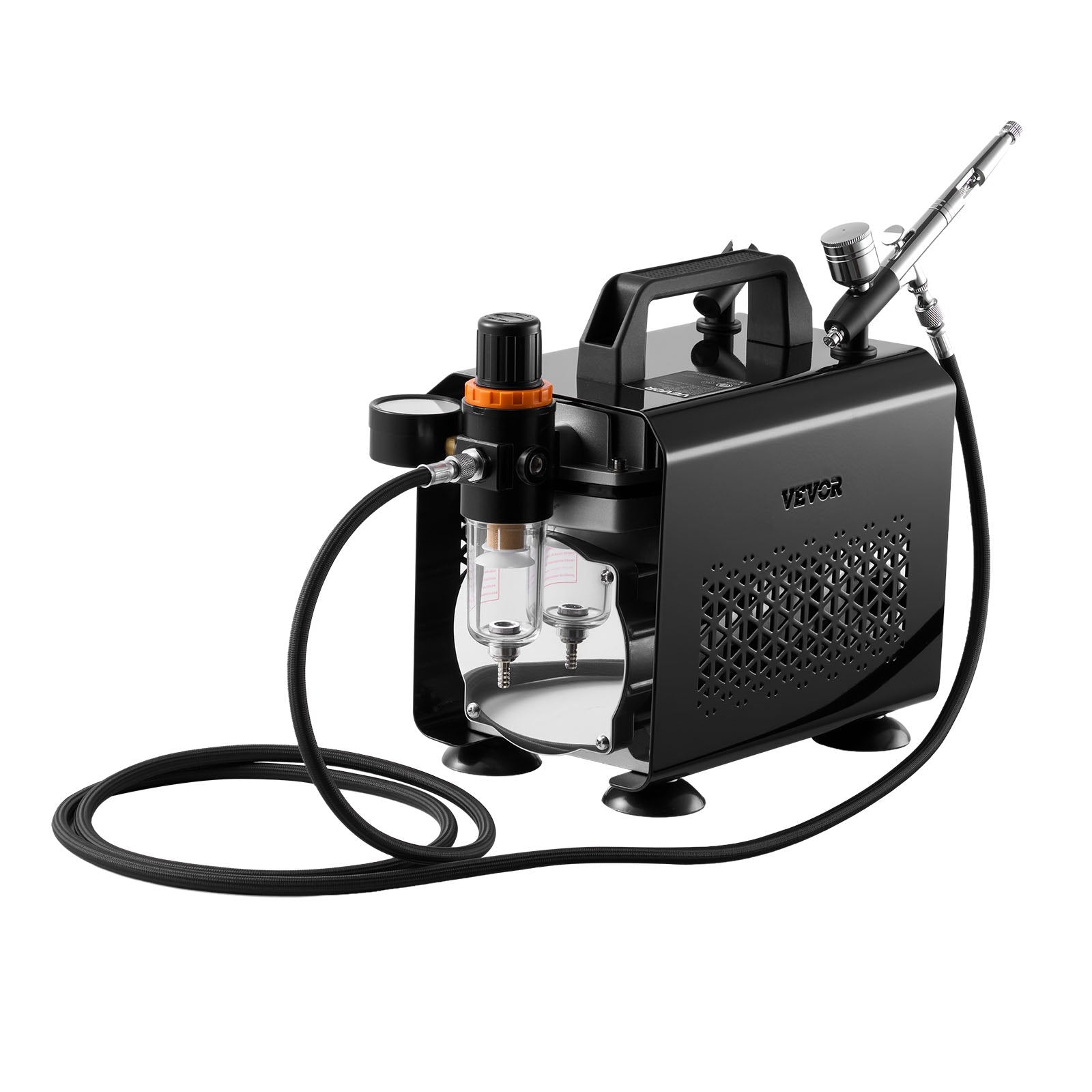 Automotive Cleaning: VEVOR Airbrush Kit Air Brush Kit 1/6 HP Air Compressor 1 Airbrush 3 Tips Paint