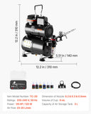 Automotive Cleaning: VEVOR Airbrush Kit Air Brush Kit 1/6 HP Air Compressor Tank 1 Airbrush 3 Tips