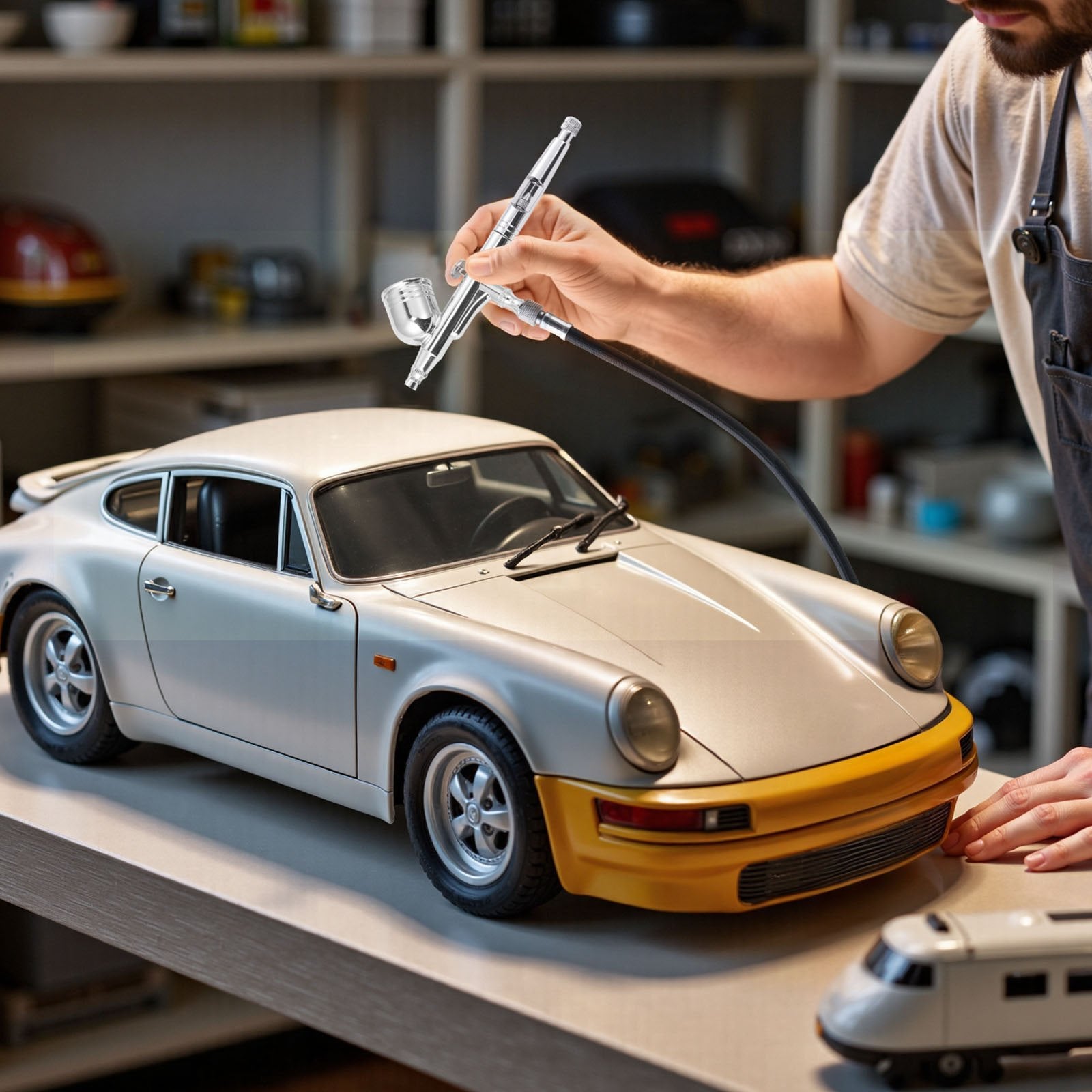 Automotive Cleaning: VEVOR Airbrush Kit Air Brush Kit 1/6 HP Air Compressor Tank 1 Airbrush 3 Tips
