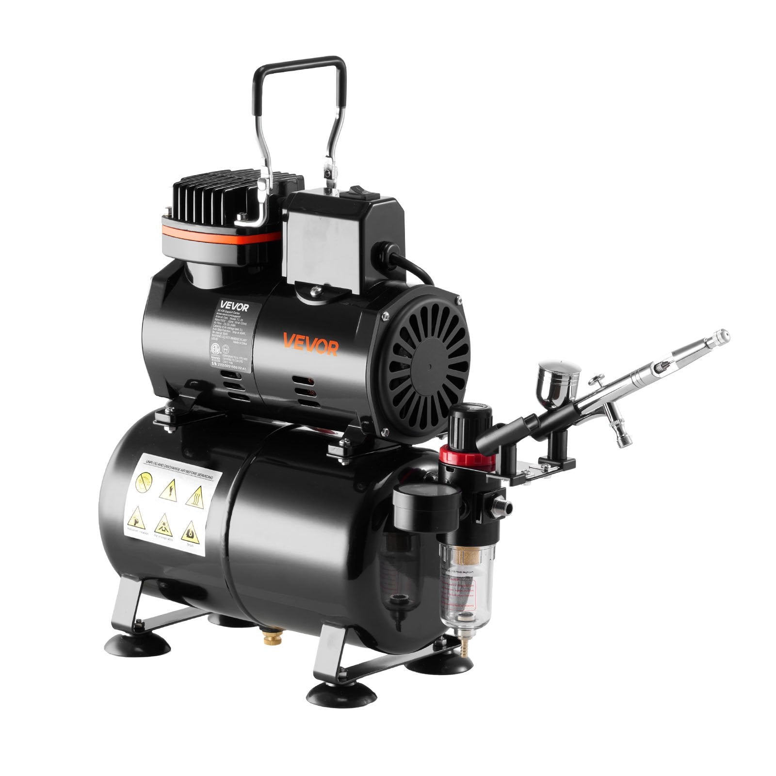 Automotive Cleaning: VEVOR Airbrush Kit Air Brush Kit 1/6 HP Air Compressor Tank 1 Airbrush 3 Tips
