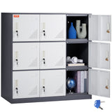 Storage Cabinets & Lockers: VEVOR 9 Doors Metal Storage Cabinet Employees Steel Storage Cabinet Office Gray