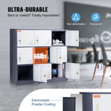 Storage Cabinets & Lockers: VEVOR 9 Doors Metal Storage Cabinet Employees Steel Storage Cabinet Office Gray
