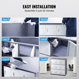 Storage Cabinets & Lockers: VEVOR 9 Doors Metal Storage Cabinet Employees Steel Storage Cabinet Office Gray
