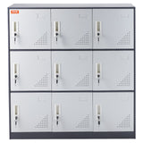Storage Cabinets & Lockers: VEVOR 9 Doors Metal Storage Cabinet Employees Steel Storage Cabinet Office Gray