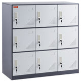 Storage Cabinets & Lockers: VEVOR 9 Doors Metal Storage Cabinet Employees Steel Storage Cabinet Office Gray