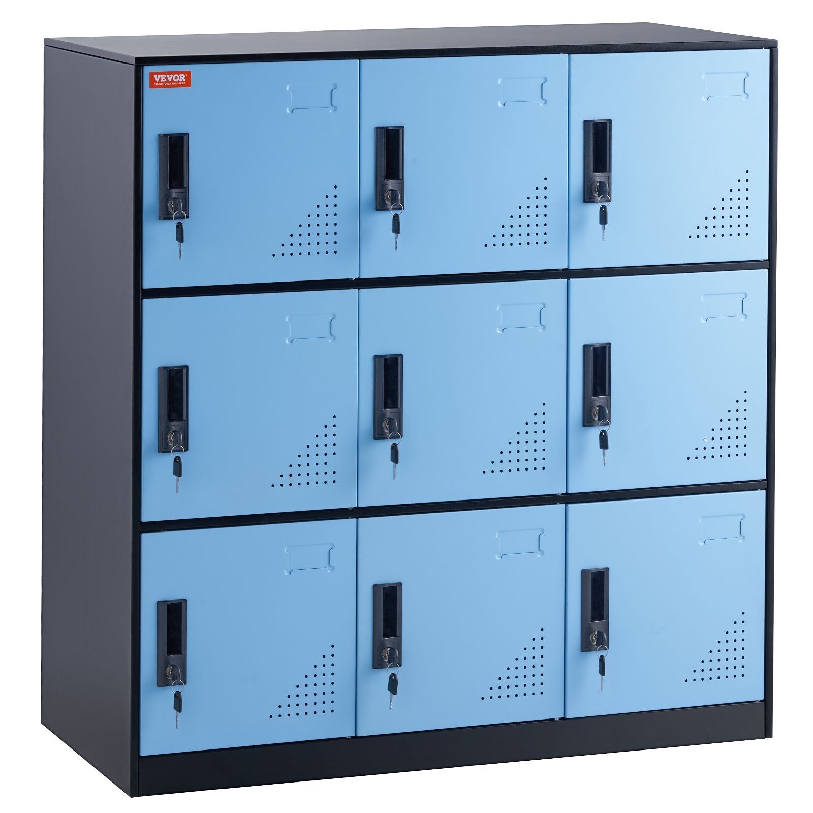 Office & Desk Chairs: VEVOR 9 Doors Metal Storage Cabinet Employees Steel Storage Cabinet Office Black