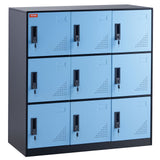 Office & Desk Chairs: VEVOR 9 Doors Metal Storage Cabinet Employees Steel Storage Cabinet Office Black