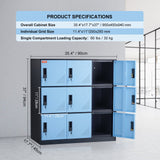 Office & Desk Chairs: VEVOR 9 Doors Metal Storage Cabinet Employees Steel Storage Cabinet Office Black
