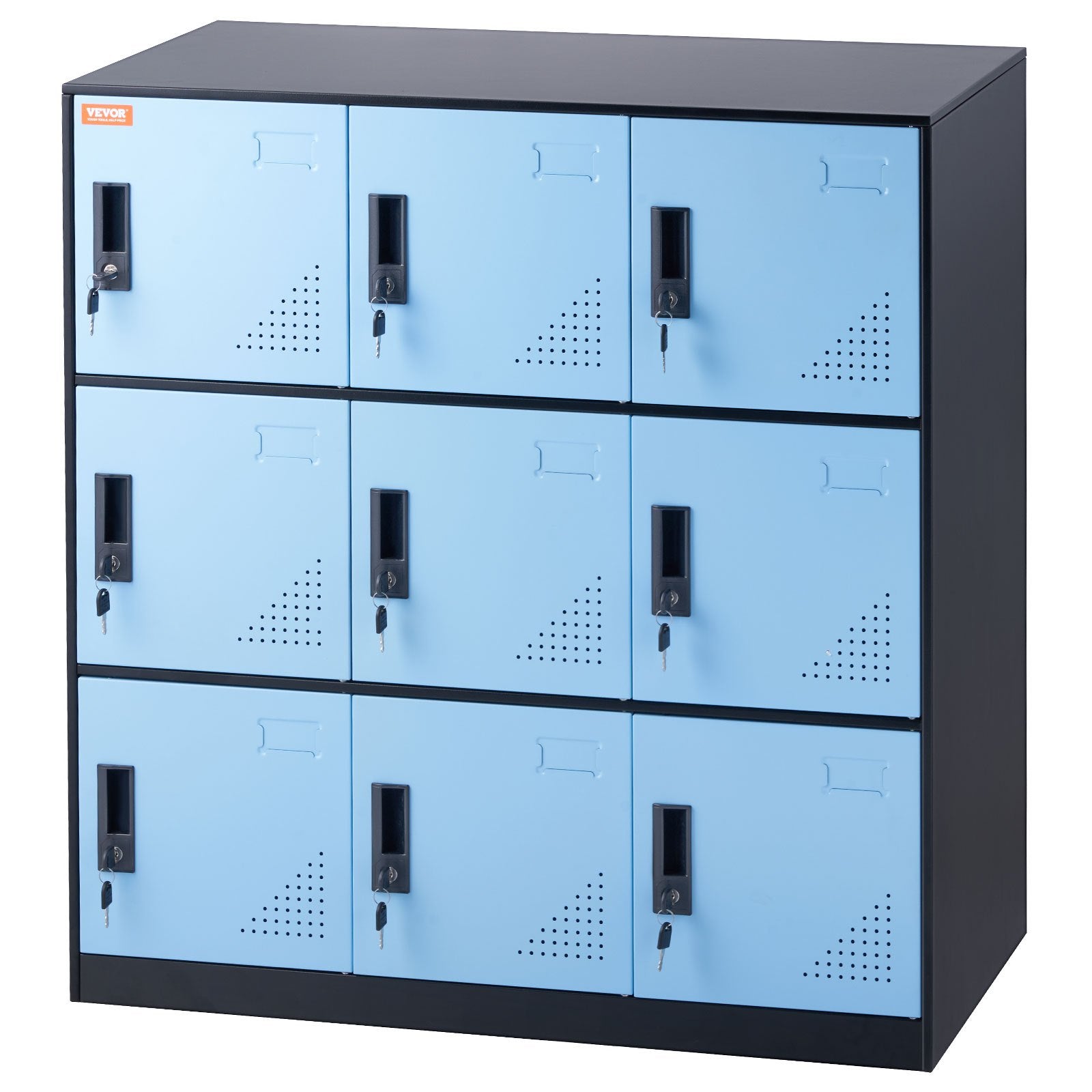 Office & Desk Chairs: VEVOR 9 Doors Metal Storage Cabinet Employees Steel Storage Cabinet Office Black