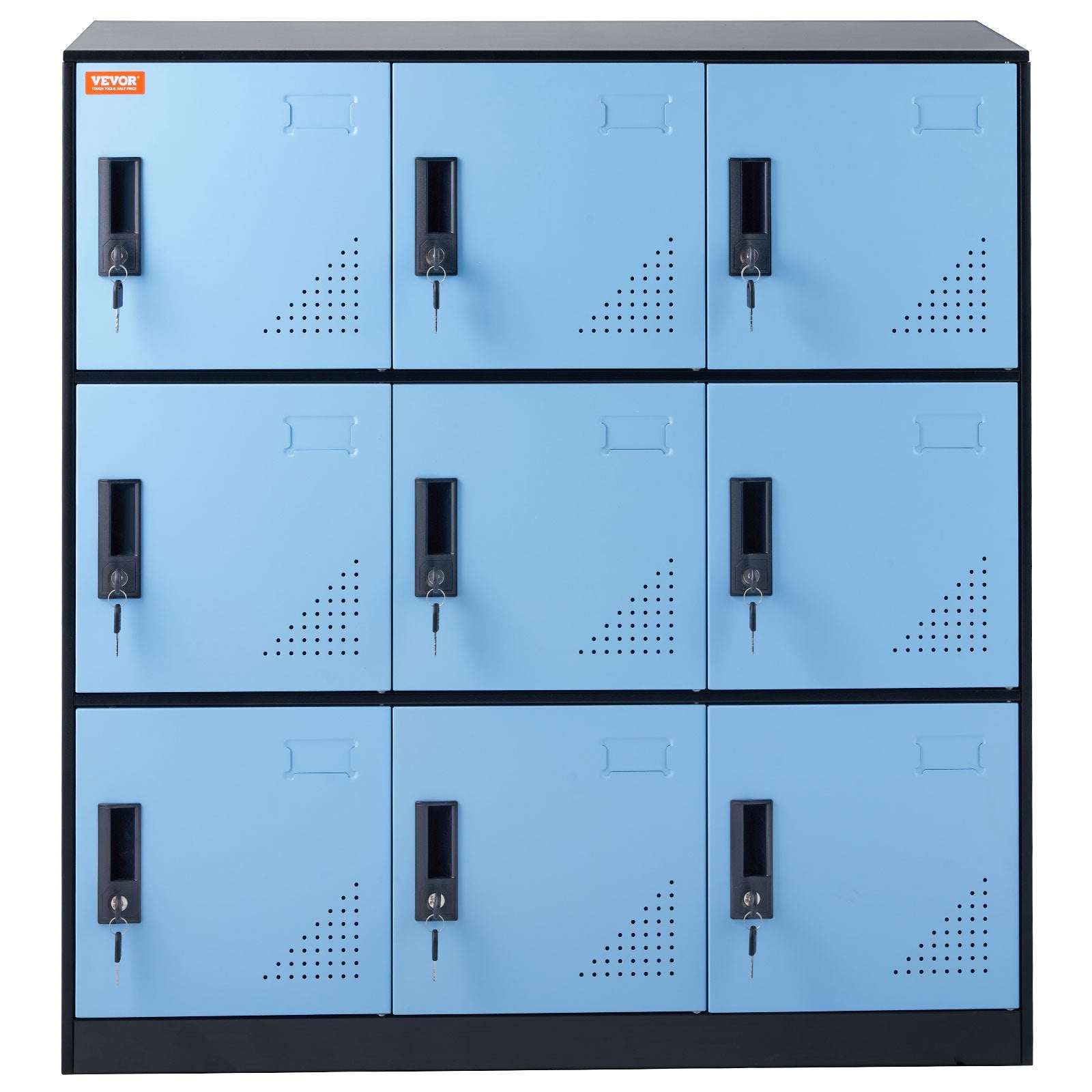 Office & Desk Chairs: VEVOR 9 Doors Metal Storage Cabinet Employees Steel Storage Cabinet Office Black