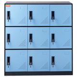 Office & Desk Chairs: VEVOR 9 Doors Metal Storage Cabinet Employees Steel Storage Cabinet Office Black