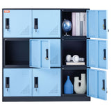 Office & Desk Chairs: VEVOR 9 Doors Metal Storage Cabinet Employees Steel Storage Cabinet Office Black