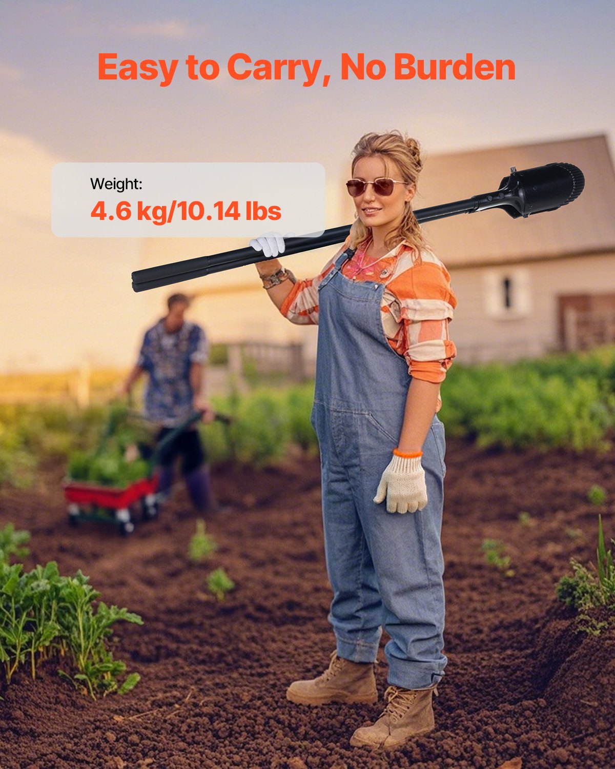 Outdoor Play Equipment: VEVOR Post Hole Digger, Heavy Duty Post Hole Digger with Fiberglass Handle, Manual Hole Digger with Scale Markings and Metal Blade, Post Hole Digger Tool for Digging Gardening and Outdoors, 1460 mm