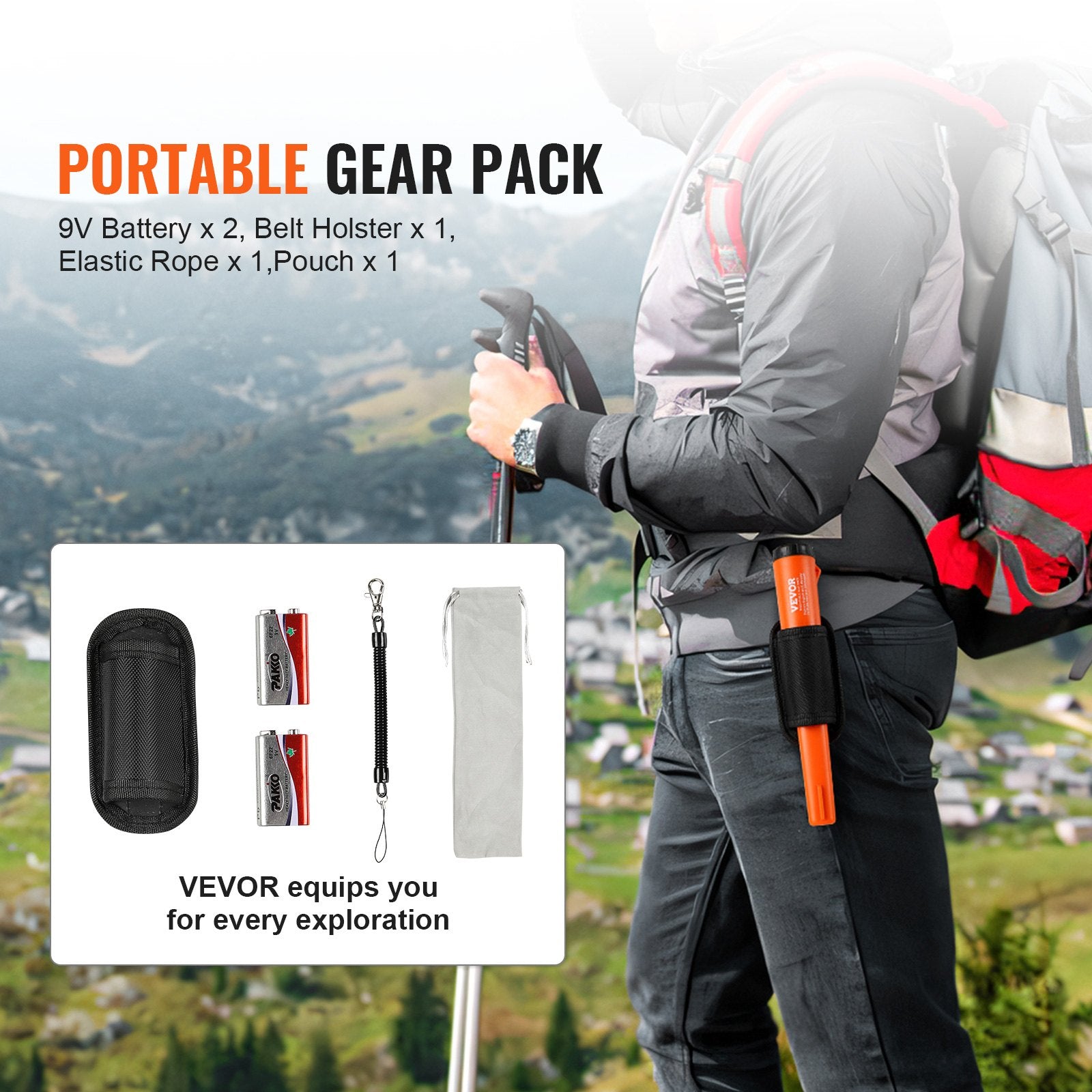 Metal Detectors: VEVOR Metal Detector Pinpointer IP68 Waterproof Handheld Detector Wand with LCD