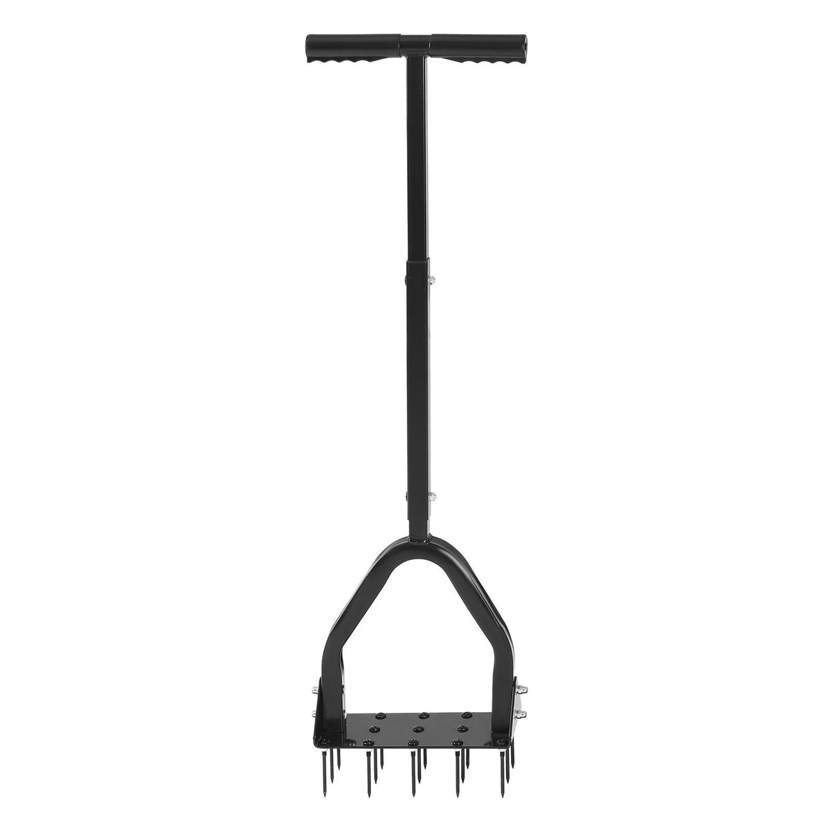 Lawn Aerator, 9.2 in Manual Core Aerator Tool with 15 Iron Spikes, Long Handle & Wide Plate, Heavy Duty Grass Aeration Tool, Yard Aerators for Compacted Hardened Soil Lawn Aeration
