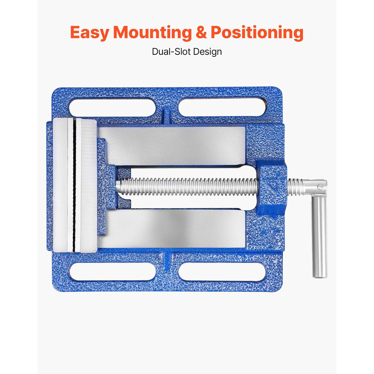 Drill Press Vise, 4 Inch Jaw Width, Portable Bench Vise, Slotted Base for Easy Installation, Durable Cast Iron Construction, Workbench Vice, for Woodworking, Metalworking, Drilling, and Cutting