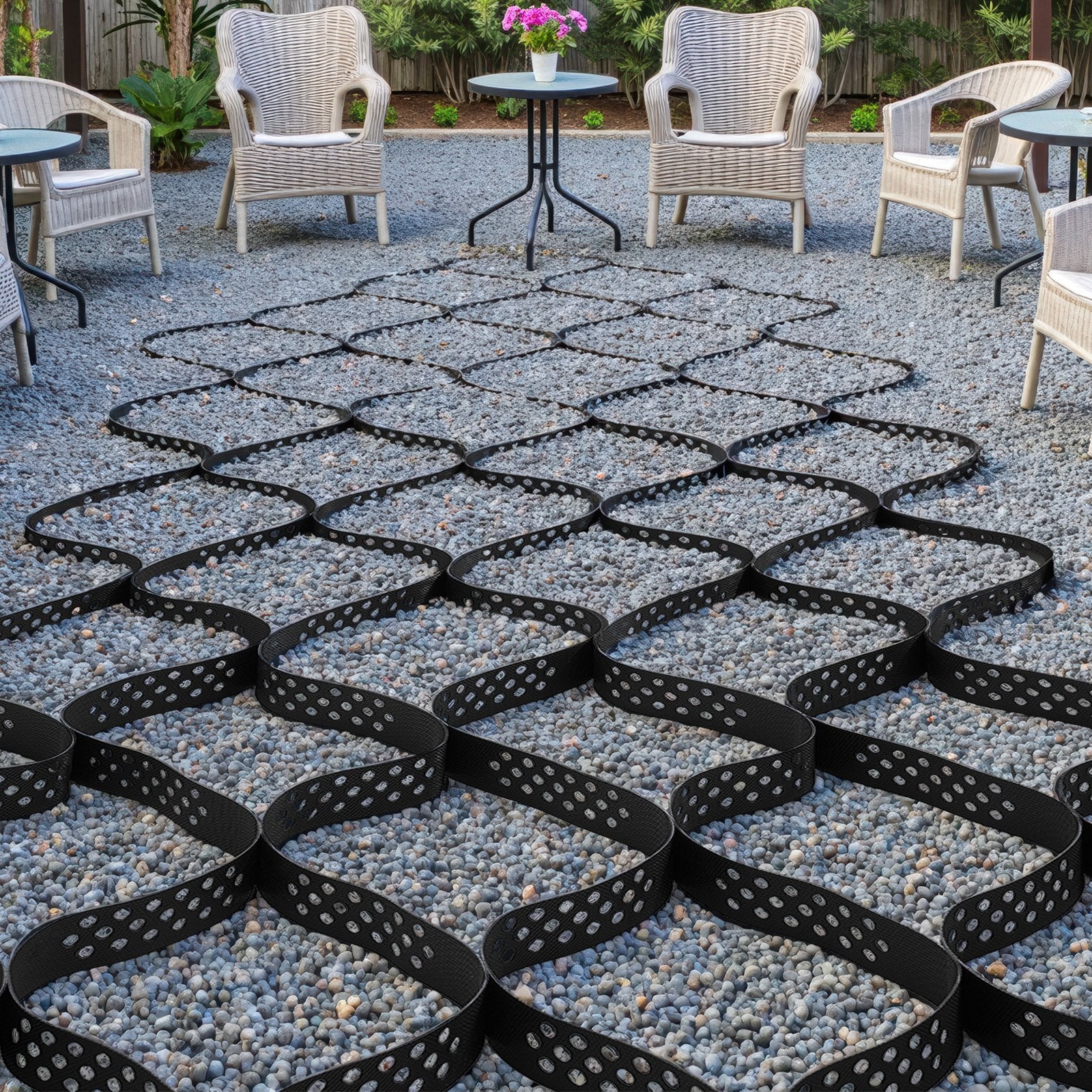 Ground Grid 2-Inch Depth Geocell Grid 16.4x6.5FT / 5000x1980mm for Gravel